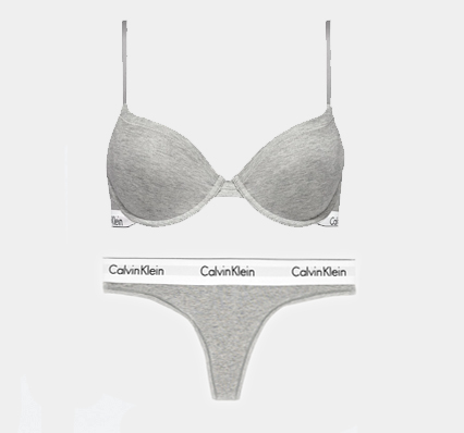 tienda online lenceria mujer conjunto sujetador gris calvin