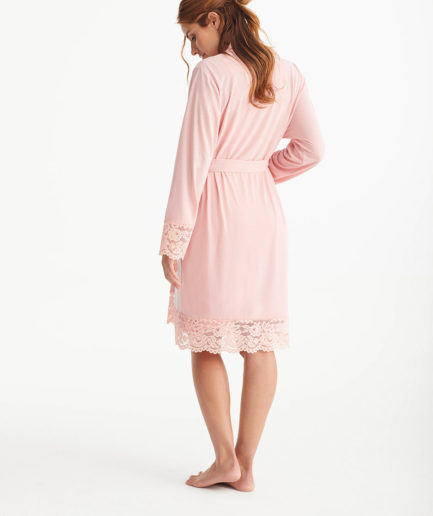 lenceria mujer bata kimono rosa modal