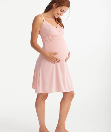 lenceria mujer camisola maternal rosa
