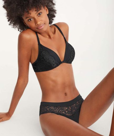 lenceria mujer conjunto sujetador negro