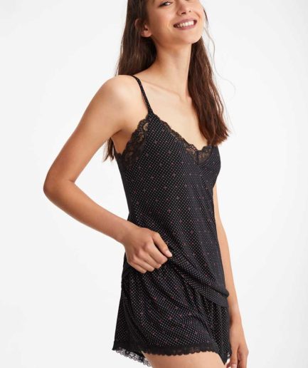 lenceria mujer pijama corto negro